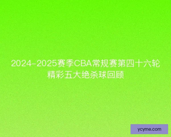 2024-2025赛季CBA常规赛第四十六轮精彩五大绝杀球回顾 2024-2025赛季CBA常规赛第四十六轮精彩五大绝杀球回顾