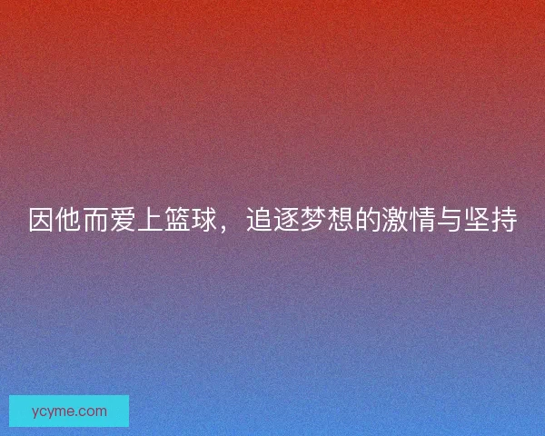 因他而爱上篮球，追逐梦想的激情与坚持