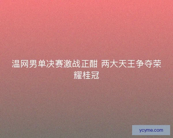 温网男单决赛激战正酣 两大天王争夺荣耀桂冠