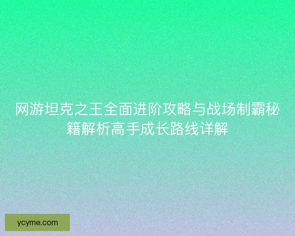 网游坦克之王全面进阶攻略与战场制霸秘籍解析高手成长路线详解